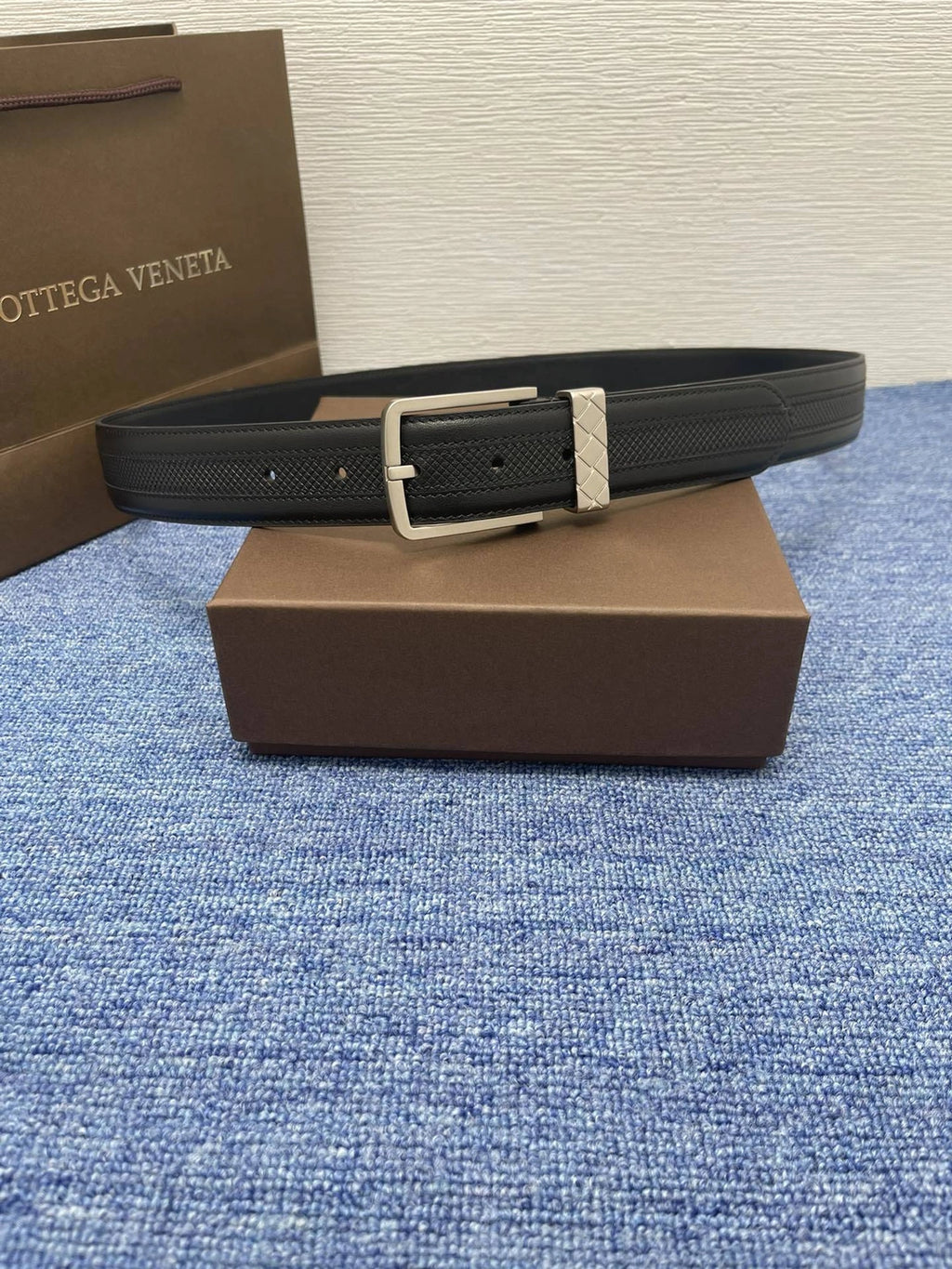 Premium Quality Black Leather Belt for Men - Hình 2