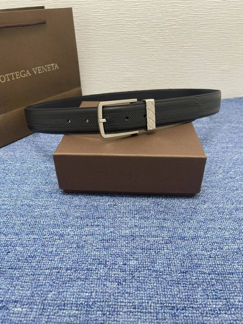 Premium Quality Black Leather Belt for Men - Hình 2