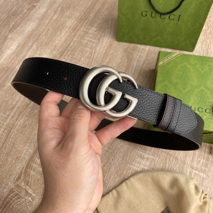 Gucci Premium Leather Belt with GG Buckle - Hình 2