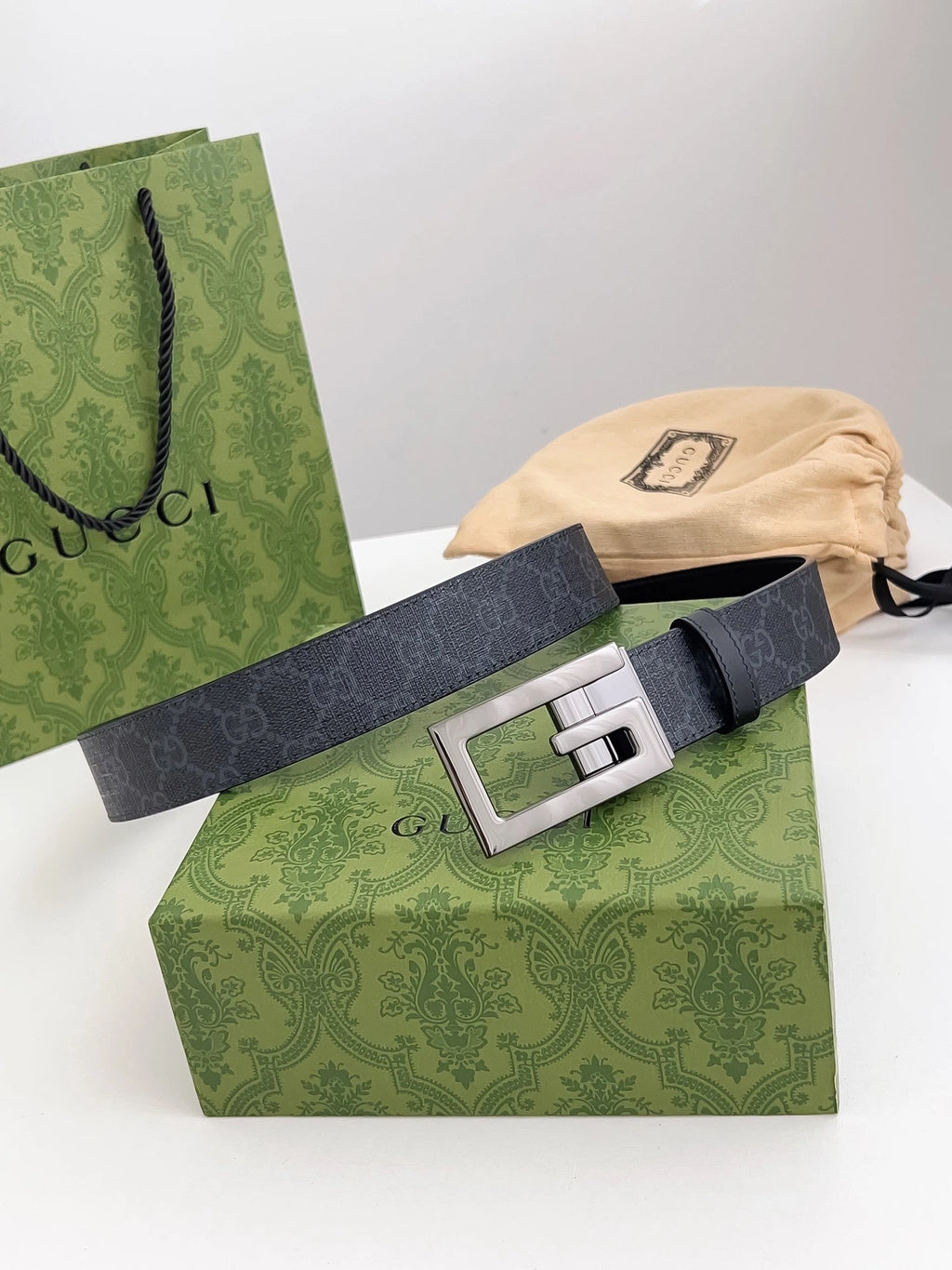 Premium Designer Belt with Iconic Buckle - Hình 2