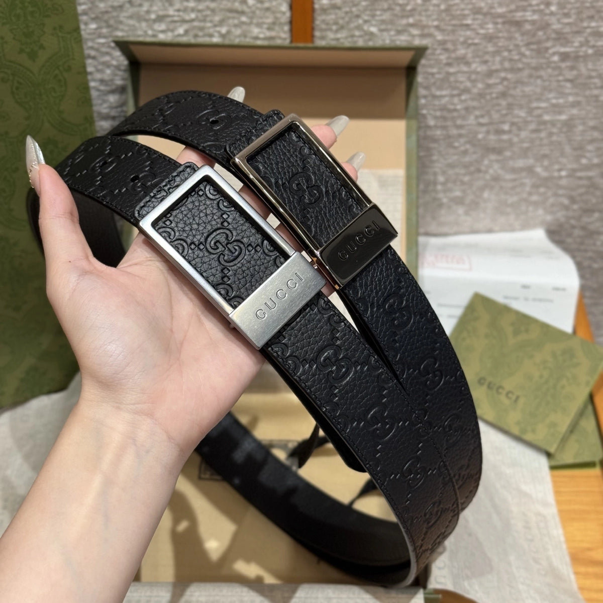Gucci Signature Leather Belt - Hình 2