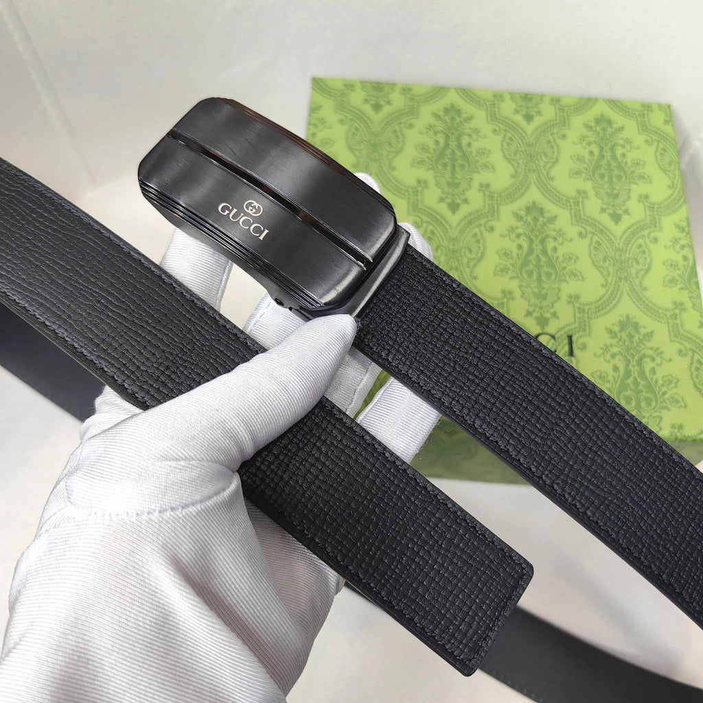 Gucci Premium Black Leather Belt with Iconic Buckle - Hình 2
