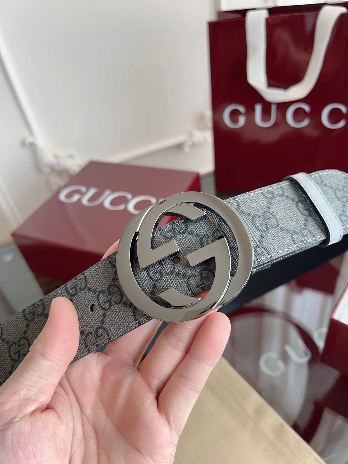 Gucci Inspired Belt with Iconic Buckle - Hình 2