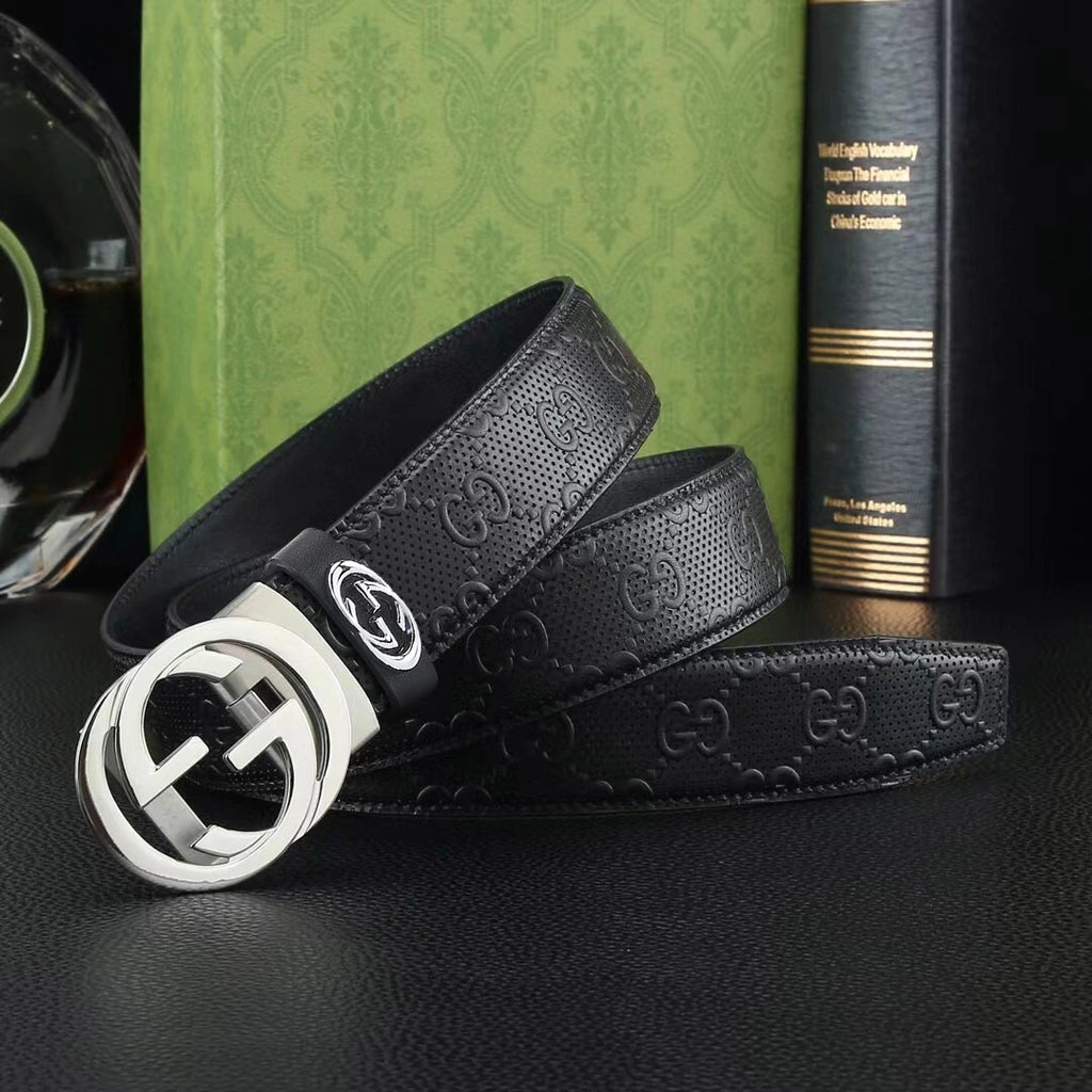 Premium Leather Belt with Classic Buckle - Hình 2