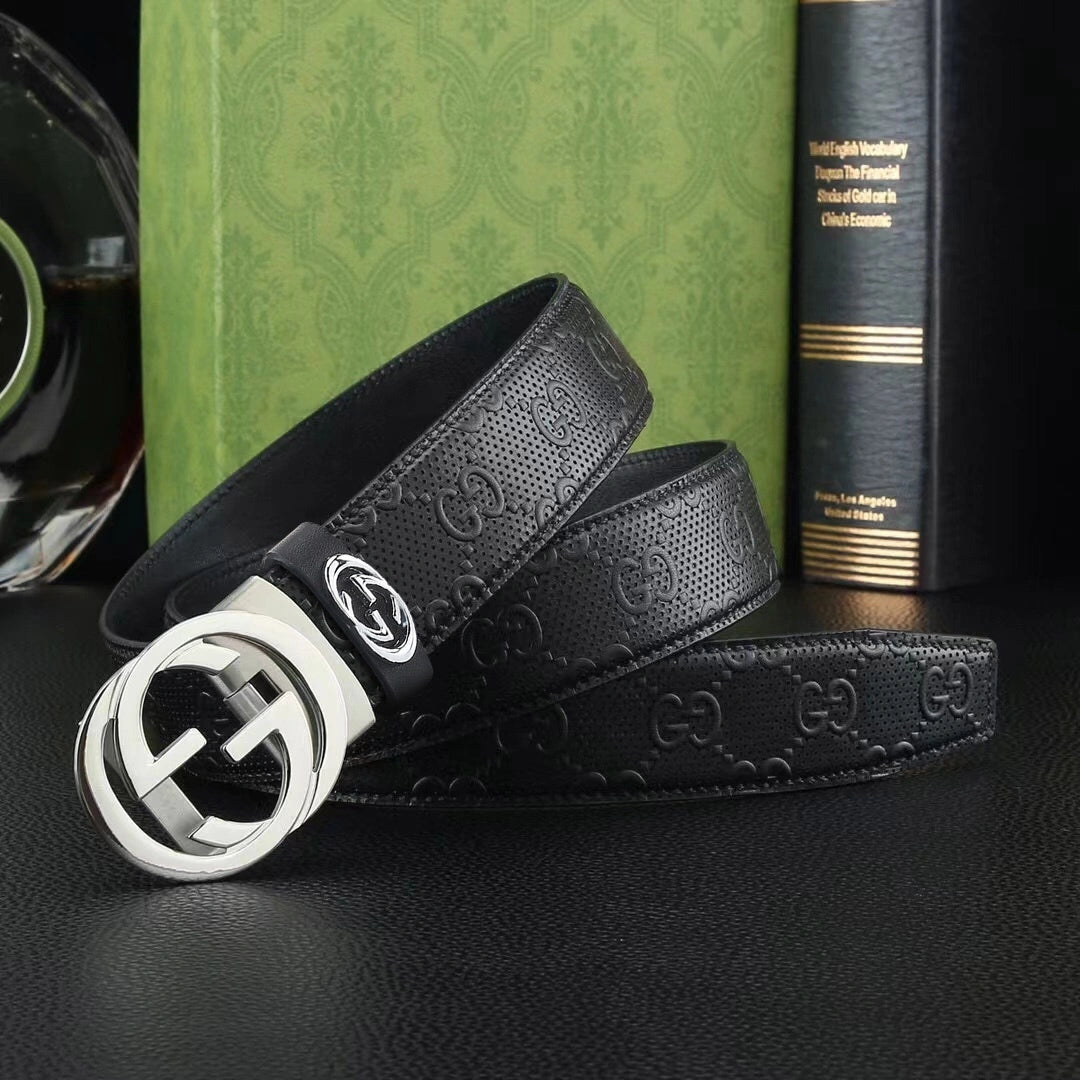 Premium Leather Belt with Classic Buckle - Hình 2
