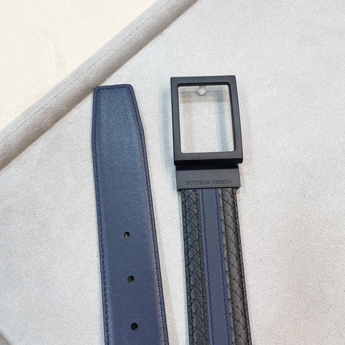 Black and Blue Premium Leather Belt Bottega Veneta Inspired - Hình 2