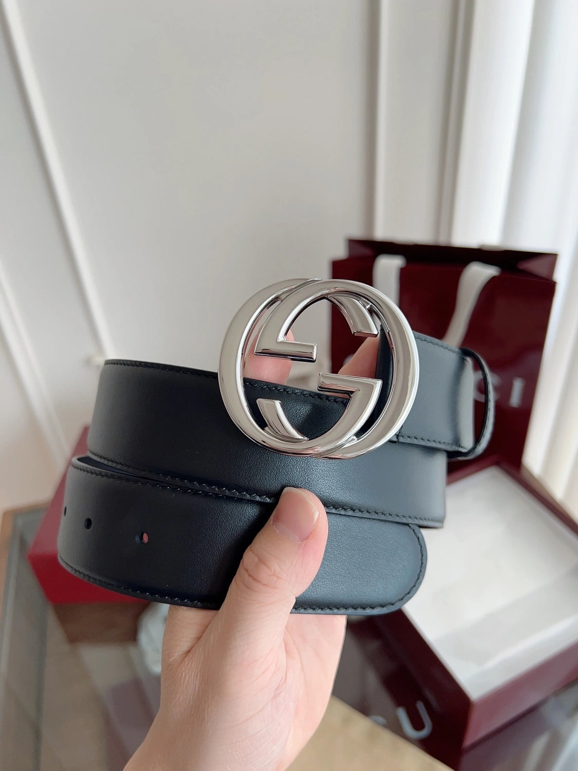Gucci Belt Premium Quality with GG Buckle - Hình 2