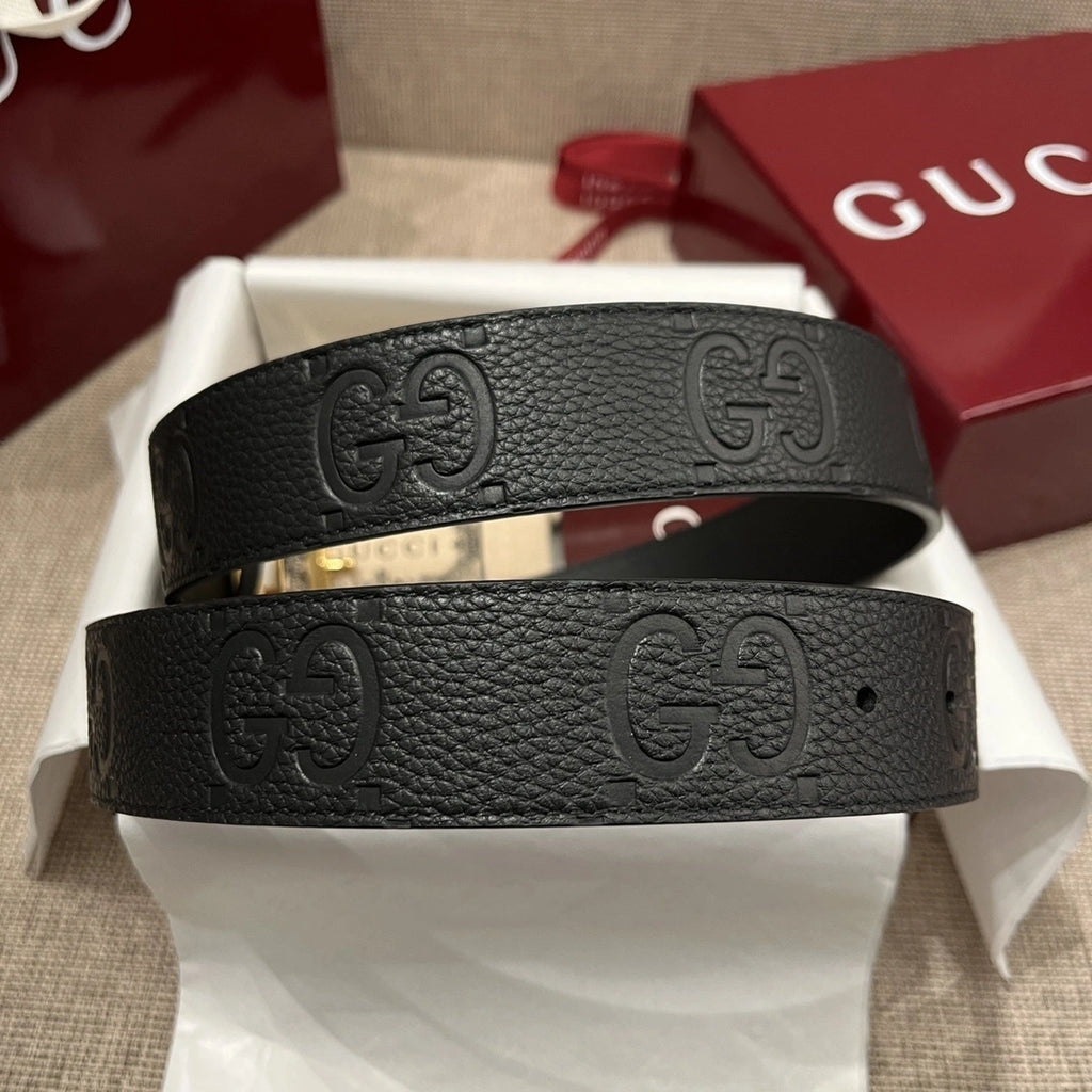 Thắt lưng Gucci da thật cao cấp mặt khóa vàng - Hình 3