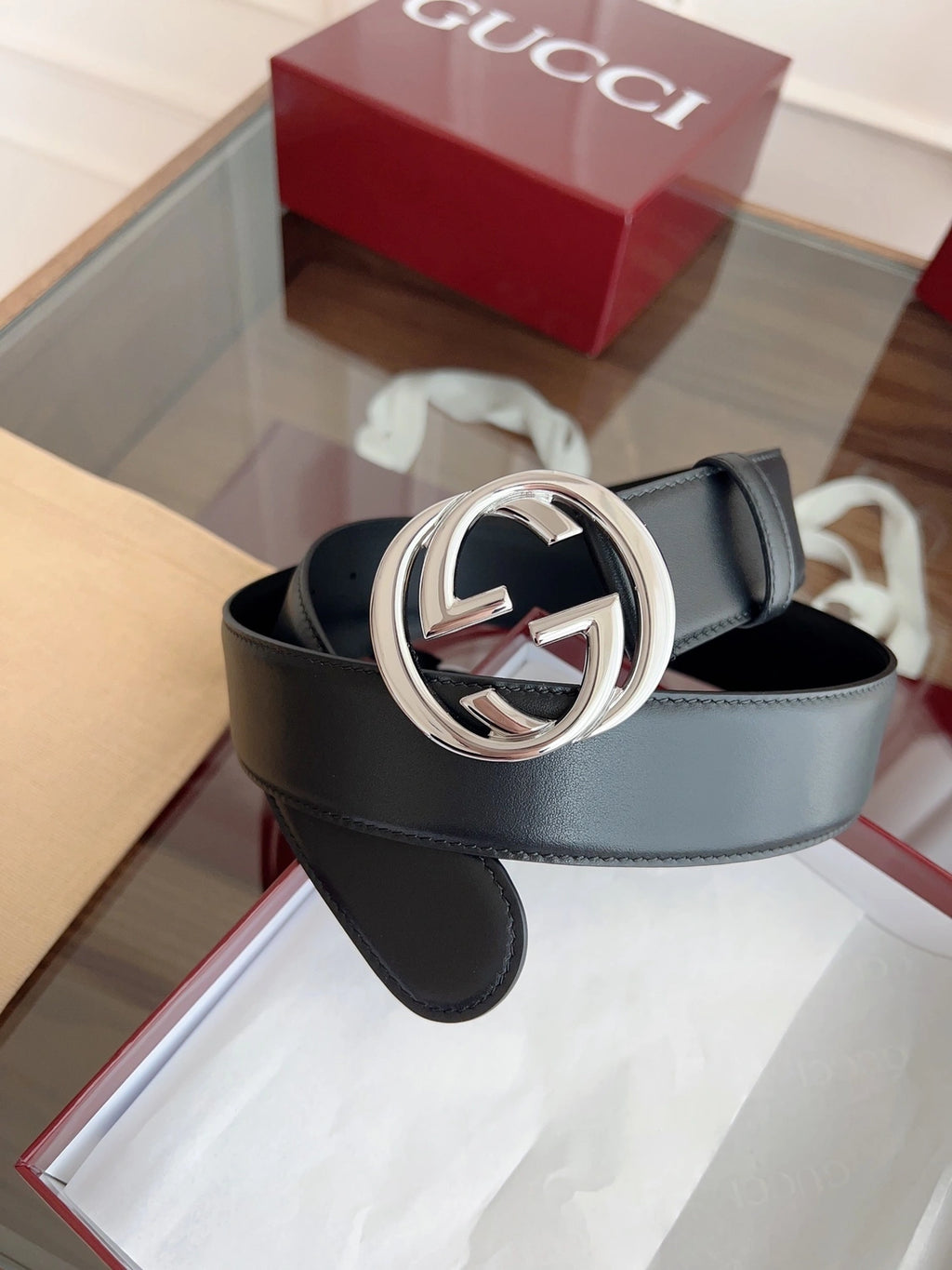 Gucci Belt Premium Quality with GG Buckle - Hình 3