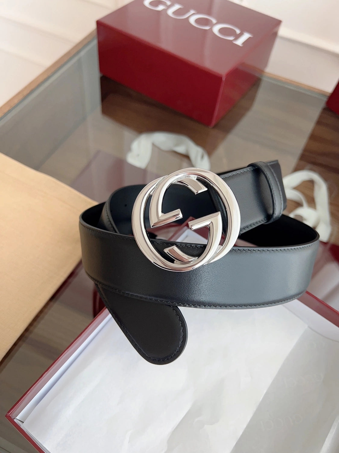 Gucci Belt Premium Quality with GG Buckle - Hình 3