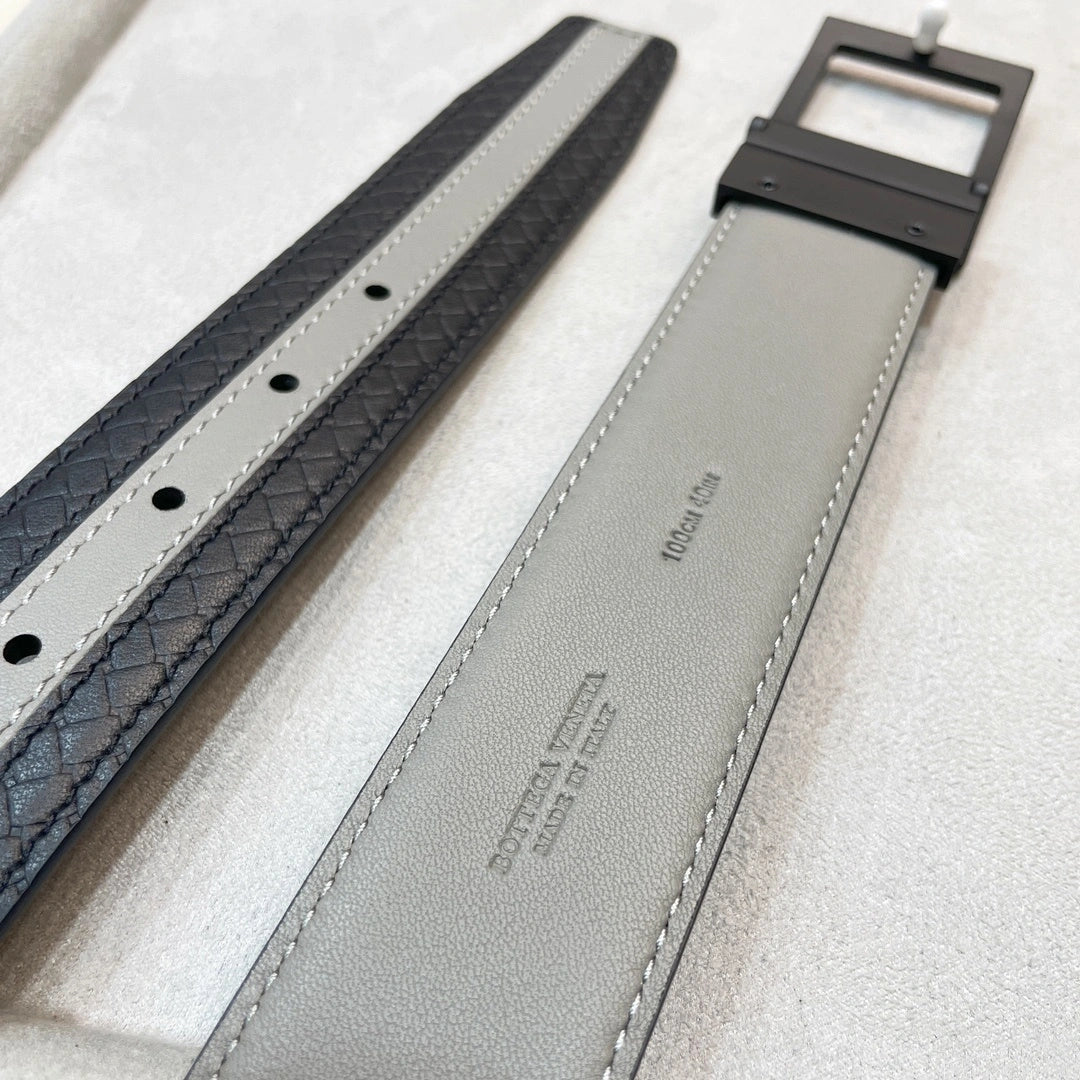 Premium braided leather belt with black buckle - Hình 3