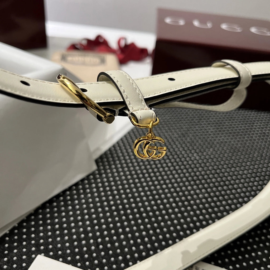Gucci White Charm Belt - Hình 3