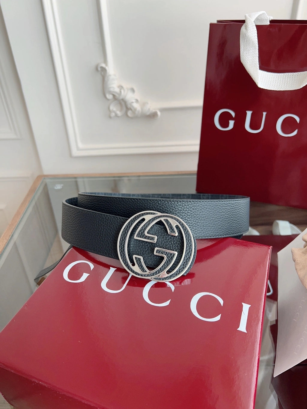 Gucci GG Marmont Reversible Leather Belt - Hình 3