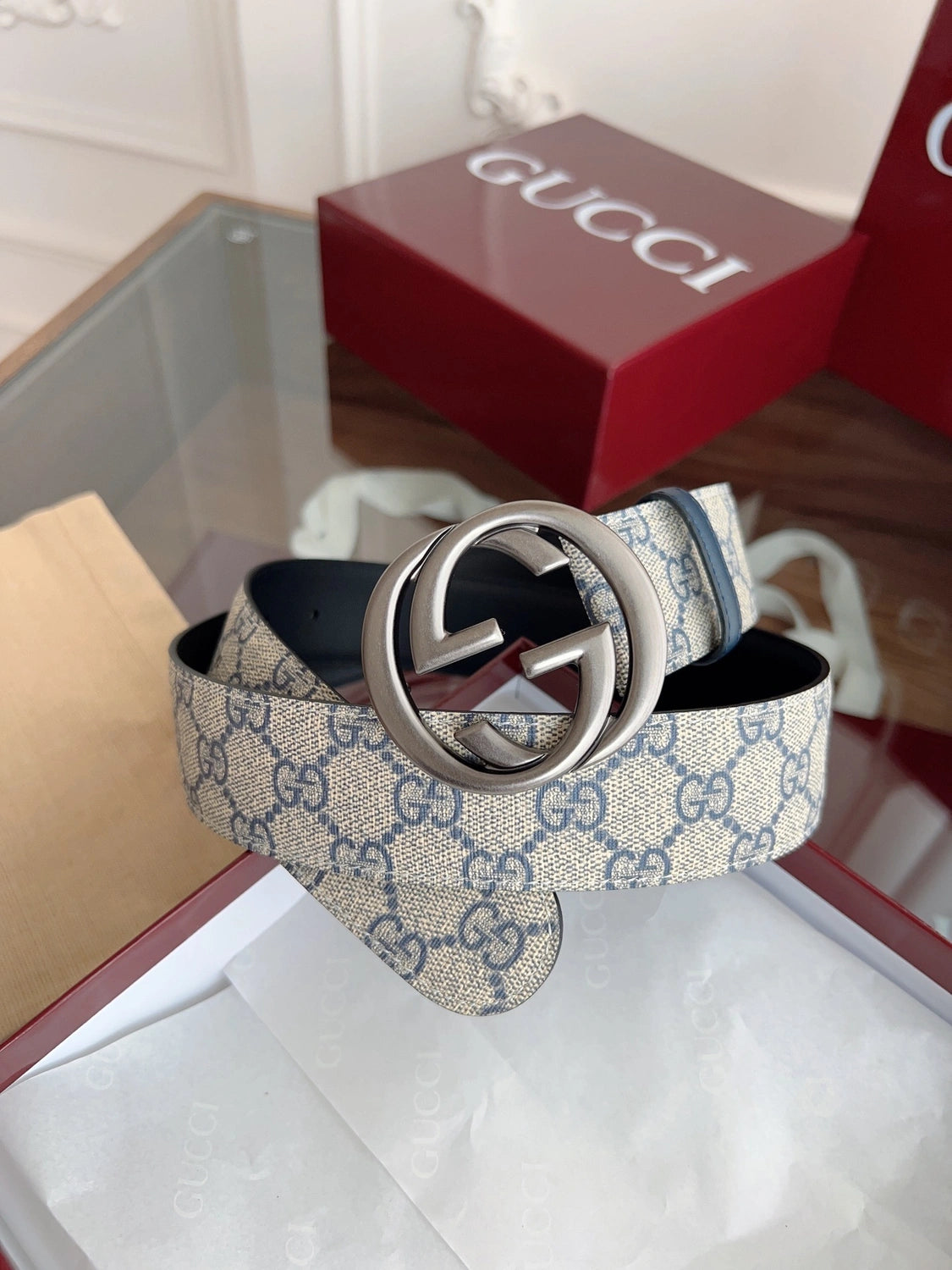 Gucci Premium Quality Belt with Signature Logo Buckle - Hình 3