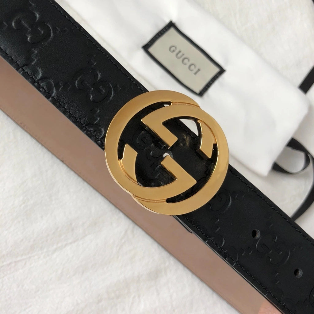 Gucci Premium Leather Belt with GG Buckle - Hình 2