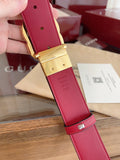 Gucci Premium Leather Belt with Gold GG Buckle