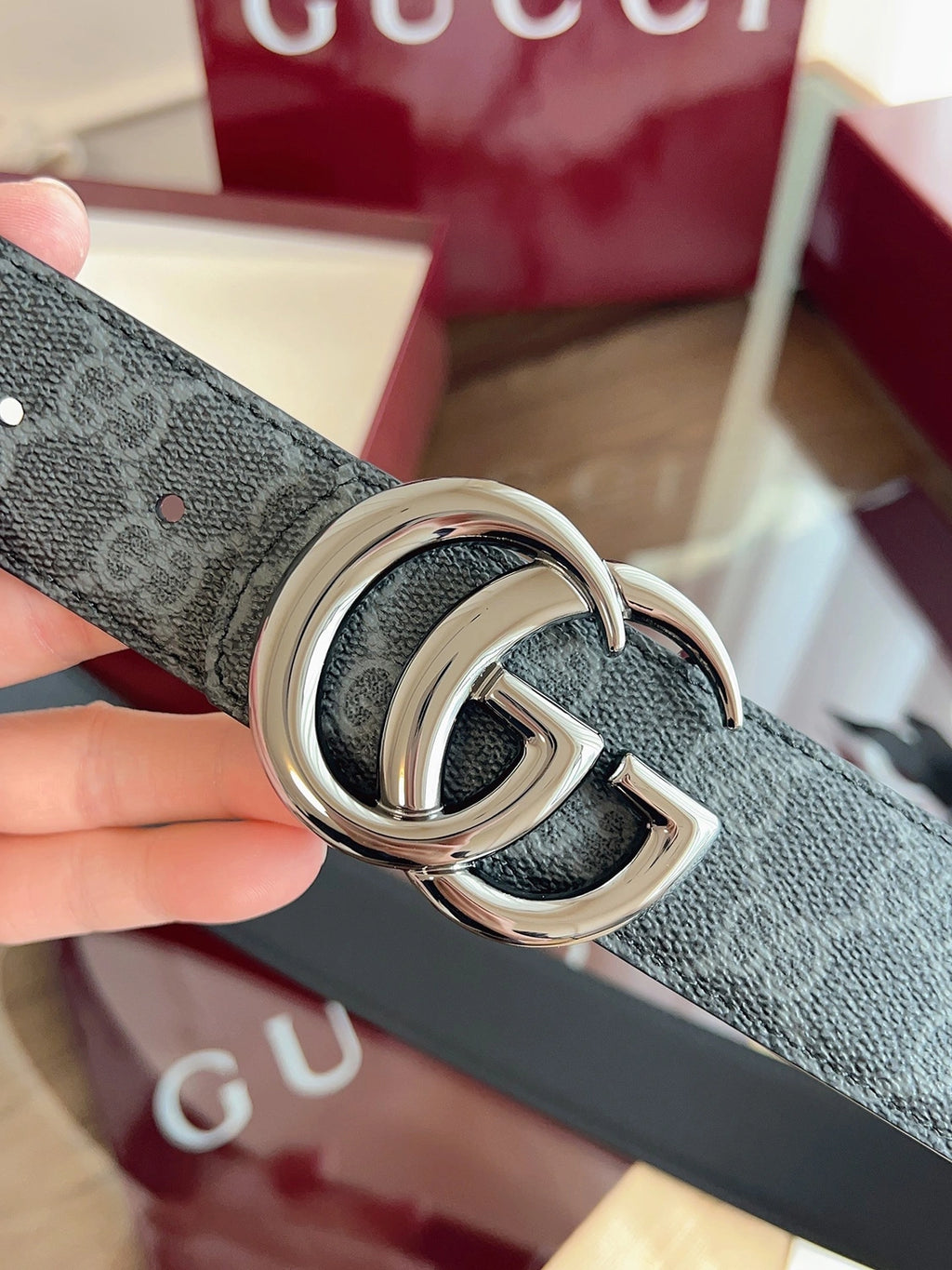 Gucci Premium Quality Belt with GG Buckle - Hình 3