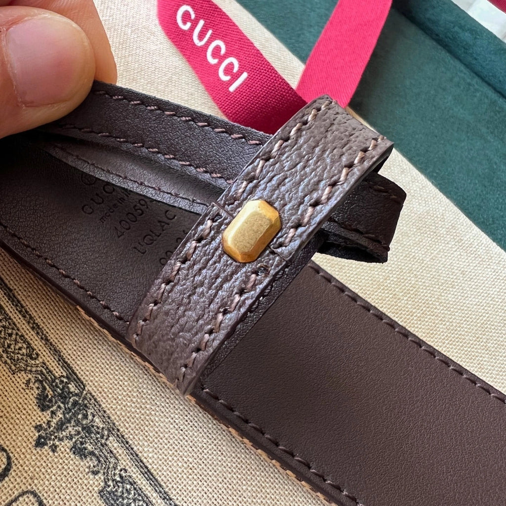 Gucci Premium Leather Belt with Double G Buckle - Hình 3