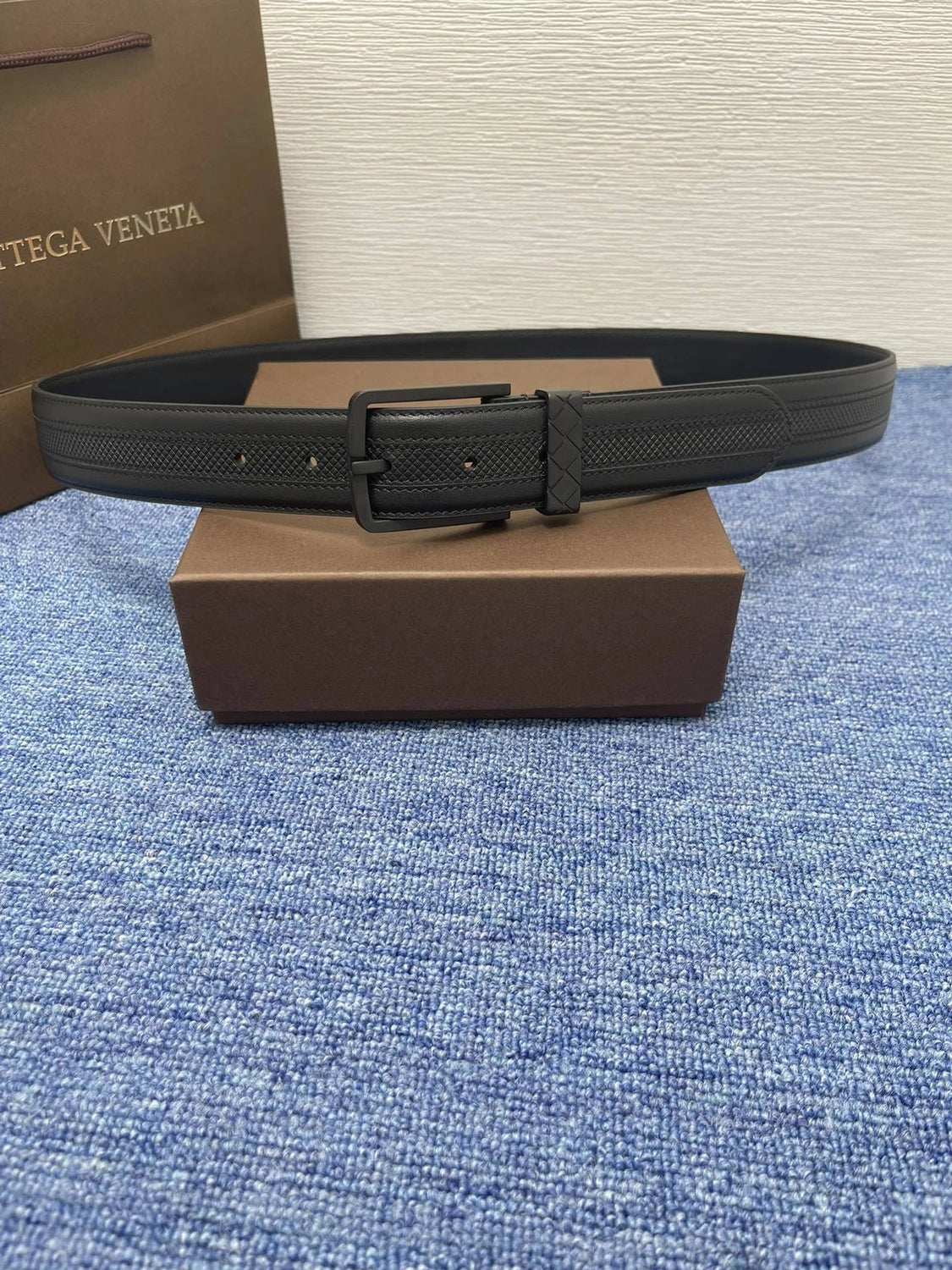 Premium Black Leather Belt - Hình 3