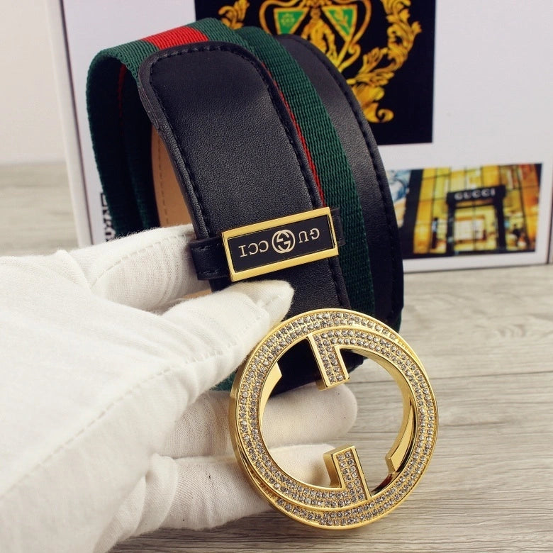 Gucci inspired premium quality belt with crystal buckle