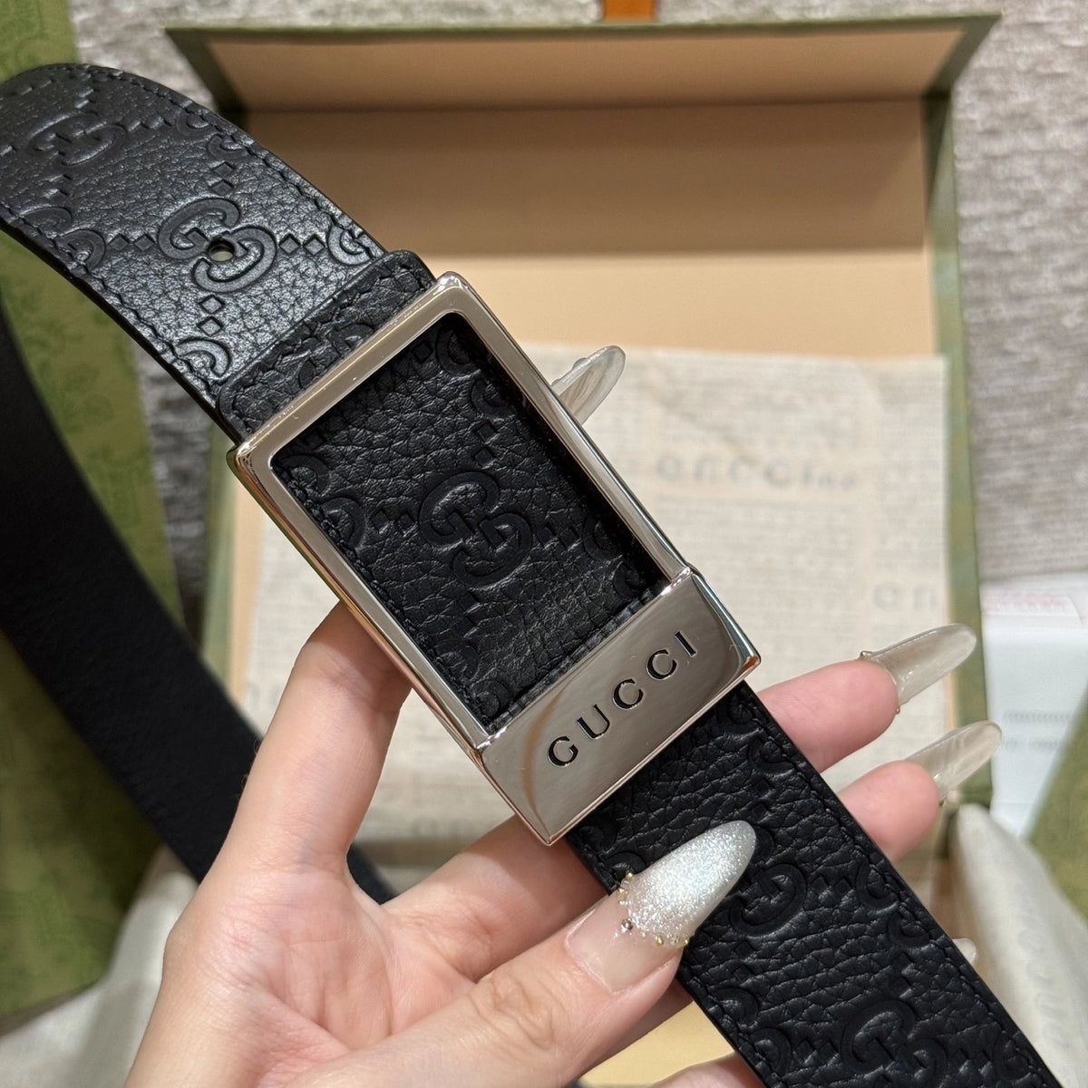 Gucci Signature Leather Belt Premium Quality - Hình 3