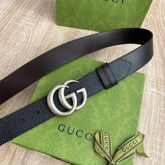 Gucci Premium Leather Belt with GG Buckle - Hình 3