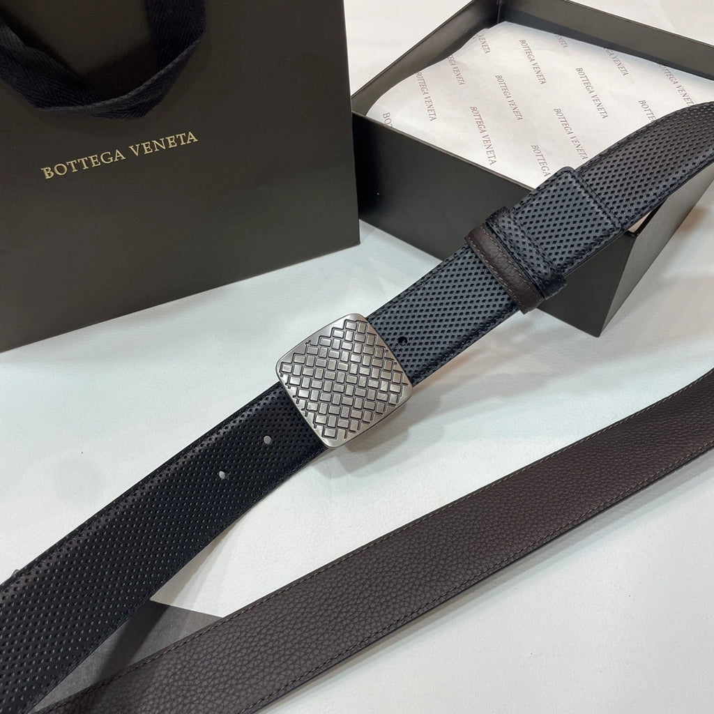 Premium Woven Leather Belt with Metal Buckle - Hình 3