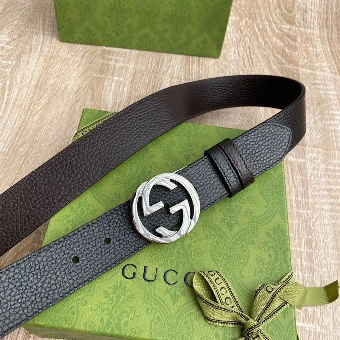 Gucci Premium Leather Belt with GG Buckle - Hình 3