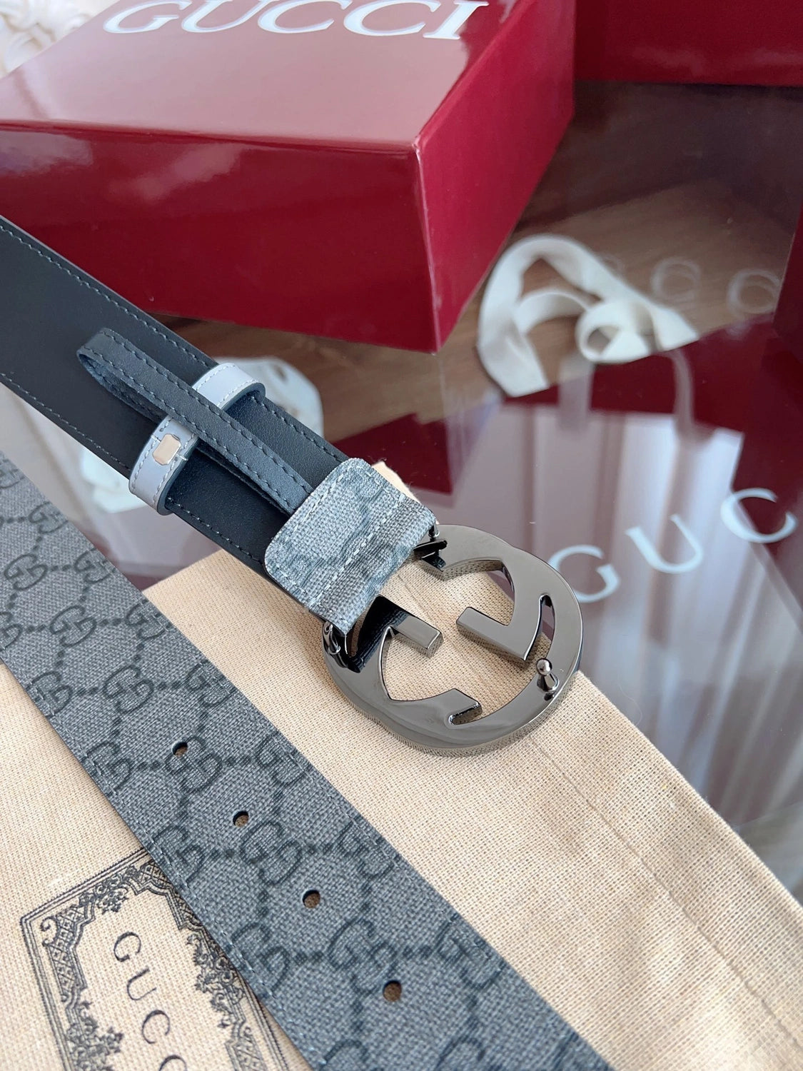 Gucci Inspired Belt with Iconic Buckle - Hình 3