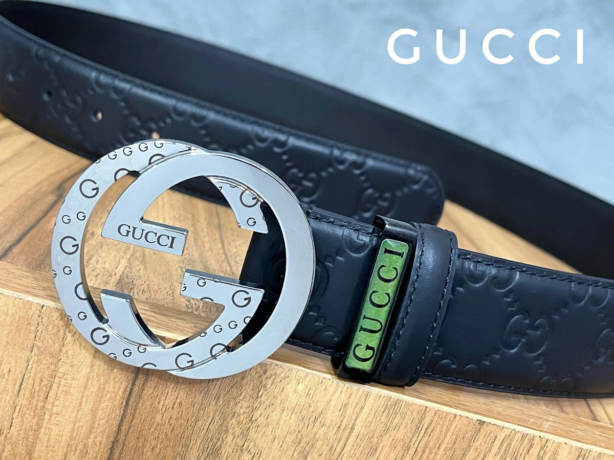 Gucci Premium Leather Belt with Signature Logo Buckle - Hình 3