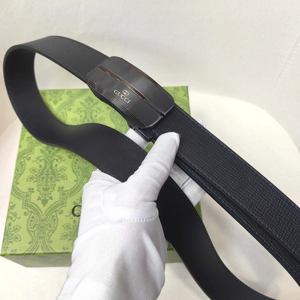 Gucci Premium Black Leather Belt with Iconic Buckle - Hình 3