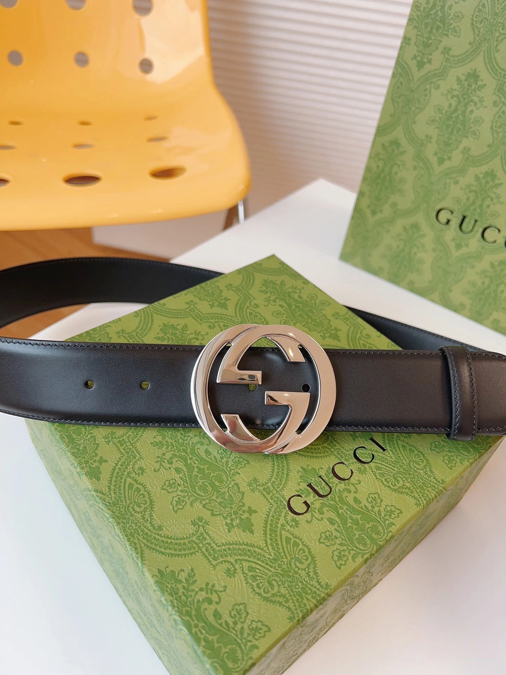 Thắt lưng da nam Gucci Interlocking G cao cấp - Hình 3