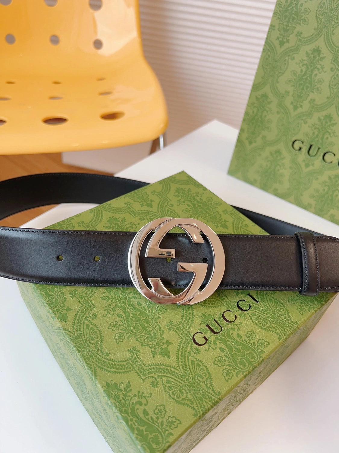 Thắt lưng da nam Gucci Interlocking G cao cấp - Hình 3