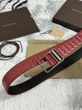 Premium Black Leather Belt with Silver Square Buckle