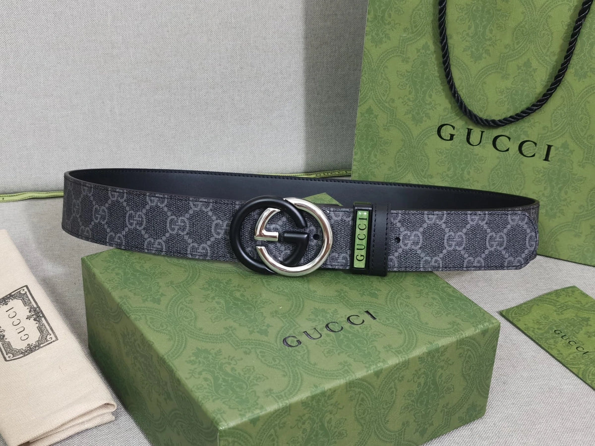 Gucci Grey Supreme GG Belt in original packaging - Hình 3