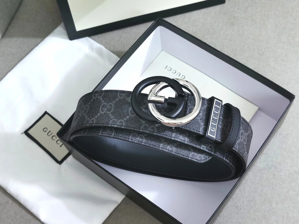 Gucci Signature Belt with Interlocking G Buckle - Hình 4