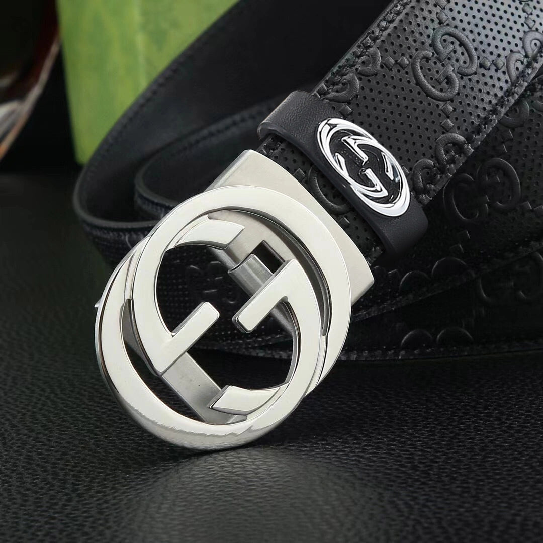 Premium Leather Belt with Classic Buckle - Hình 3
