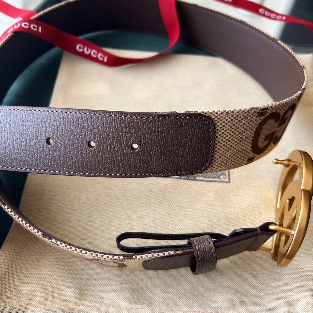 Gucci Premium Leather Belt with Double G Buckle - Hình 4