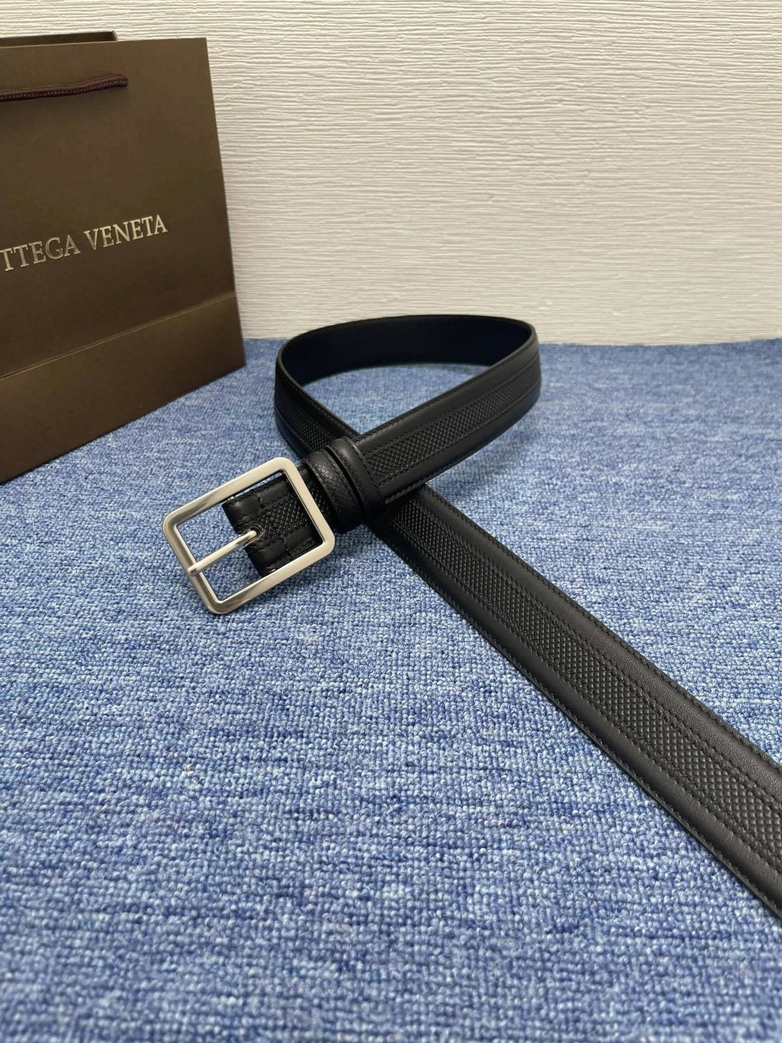 Premium Quality Black Leather Belt for Men - Hình 4