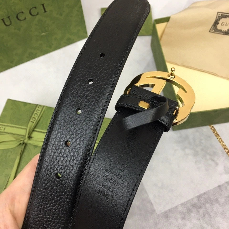 Gucci Premium Leather Belt with GG Buckle - Hình 7