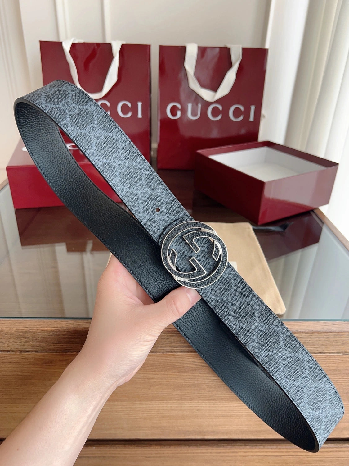 Gucci Premium Quality Belt with Iconic Logo Buckle - Hình 4
