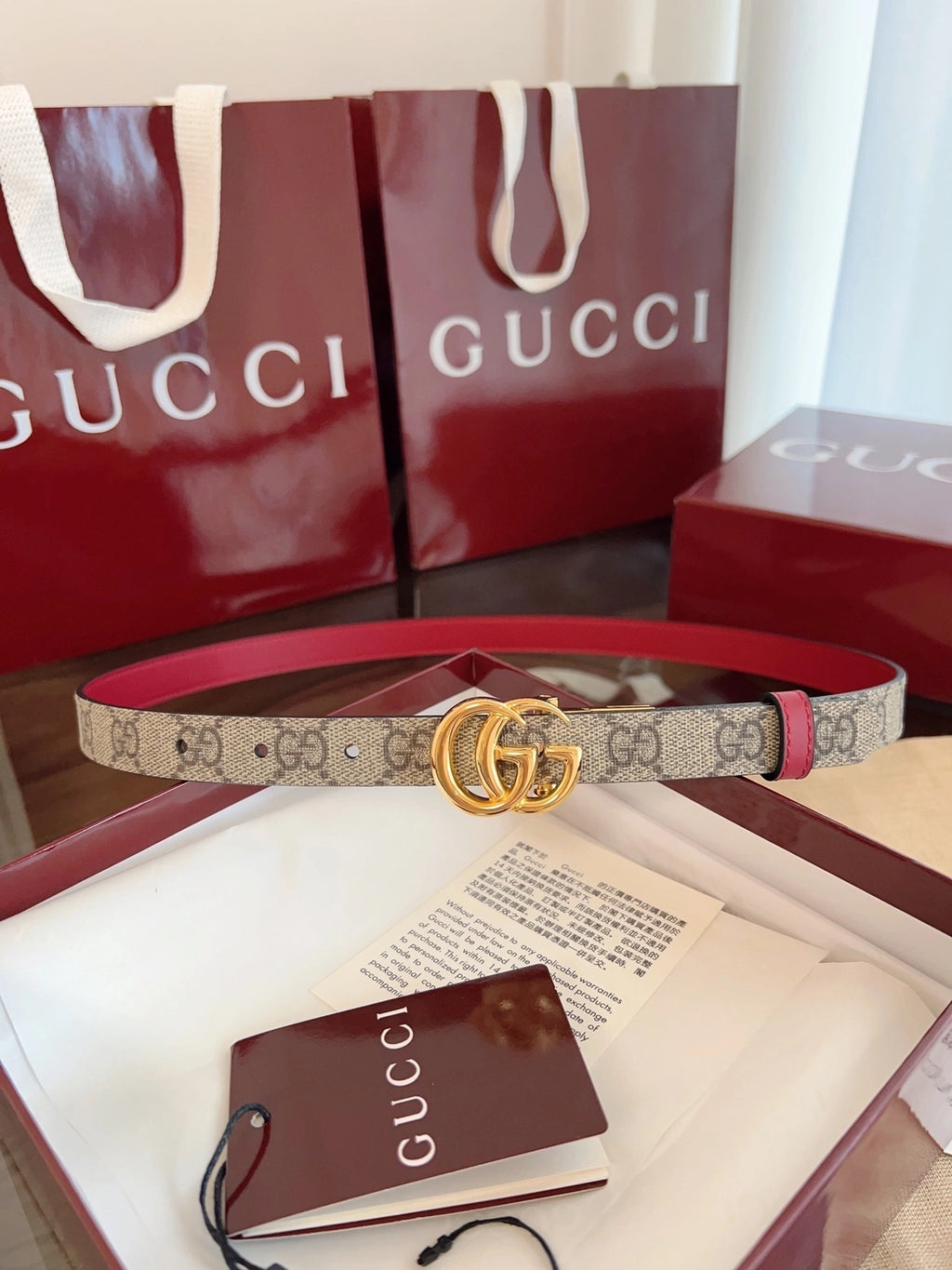 Gucci Premium Quality Belt with GG Buckle - Hình 3
