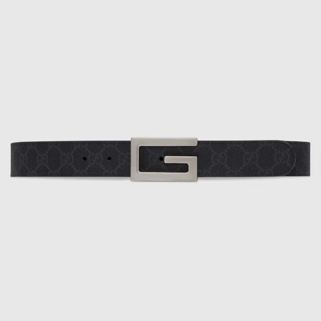 Two premium designer belts, one brown and one black, with iconic buckle designs. - Hình 4