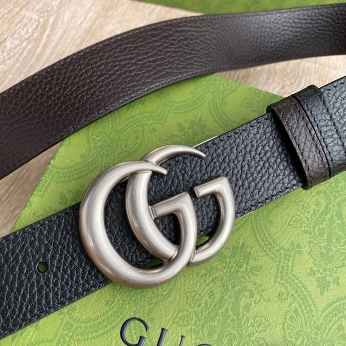 Gucci Premium Leather Belt with GG Buckle - Hình 4