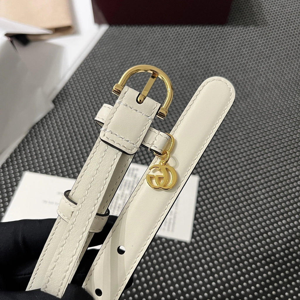 Gucci White Charm Belt - Hình 4