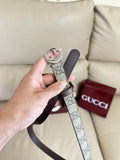 Gucci GG Supreme Belt with Gold Interlocking G Buckle