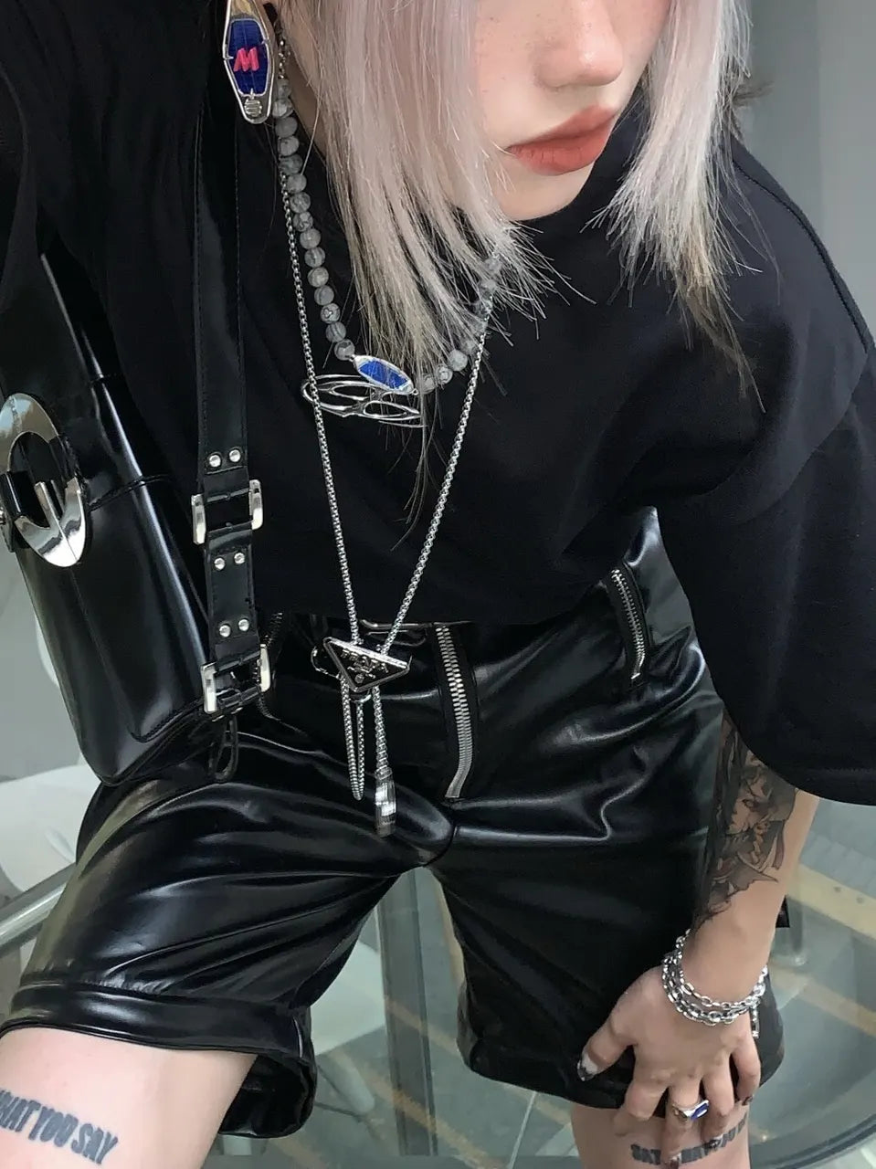 modern Prada Silver Logo Chain Necklace - Hình 4