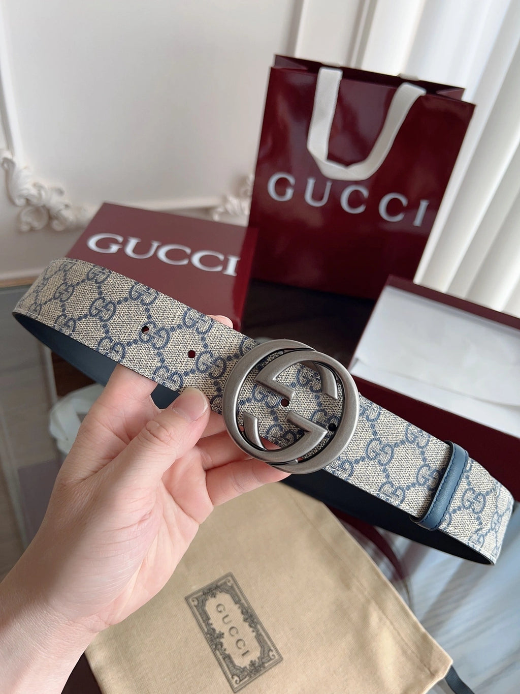 Gucci Premium Quality Belt with Signature Logo Buckle - Hình 4