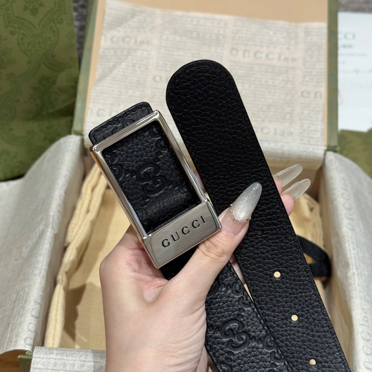 Gucci Signature Leather Belt Premium Quality - Hình 4