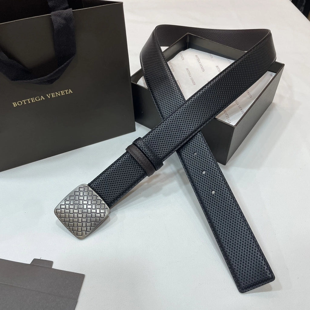 Premium Woven Leather Belt with Metal Buckle - Hình 4